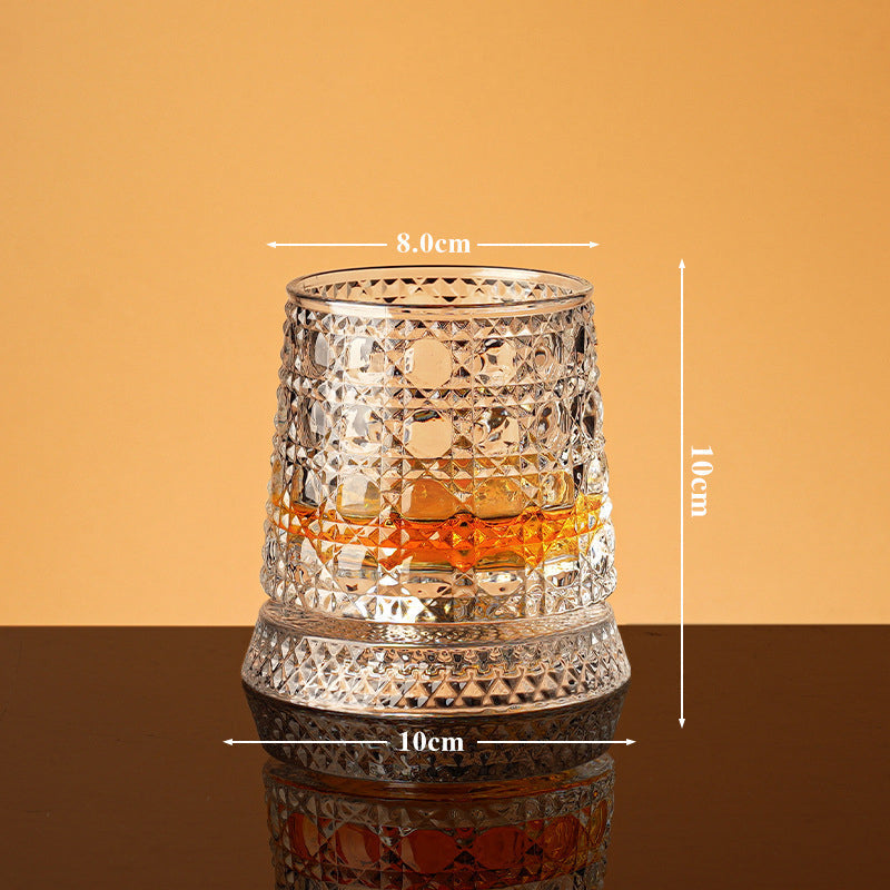 💎🥃 360° Rotating Whiskey Glass – Luxury Crystal Rotating Tumbler Glass