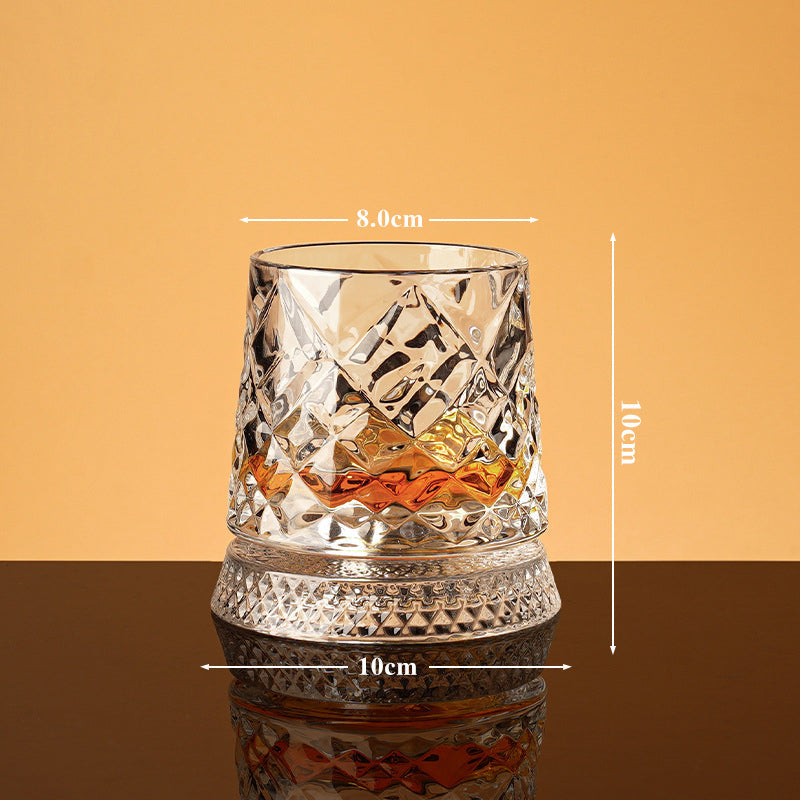 💎🥃 360° Rotating Whiskey Glass – Luxury Crystal Rotating Tumbler Glass
