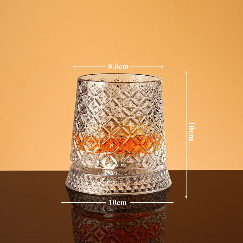 💎🥃 360° Rotating Whiskey Glass – Luxury Crystal Rotating Tumbler Glass