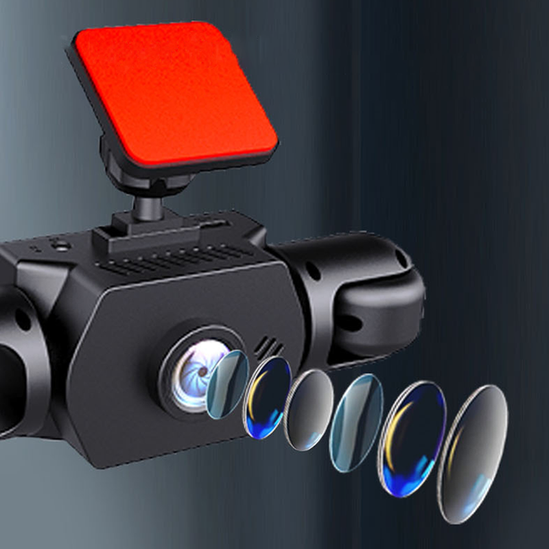 Professional 360° Dashcam - 4 Lenses for Full Coverage - Full HD Night Vision & Loop Recording