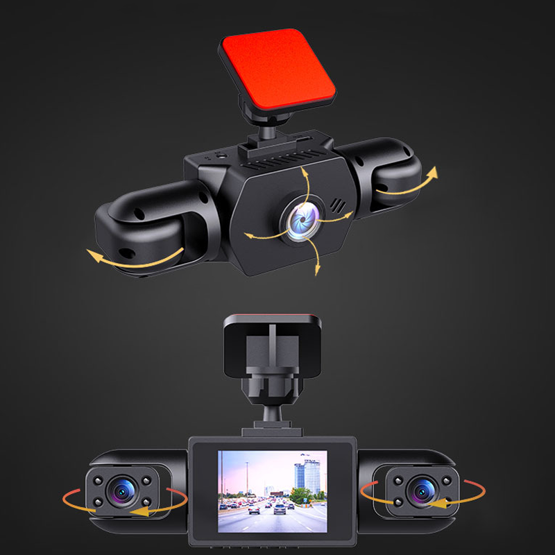 Professional 360° Dashcam - 4 Lenses for Full Coverage - Full HD Night Vision & Loop Recording