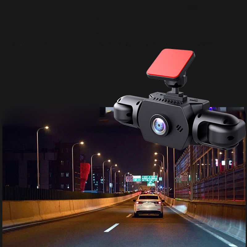 Professional 360° Dashcam - 4 Lenses for Full Coverage - Full HD Night Vision & Loop Recording