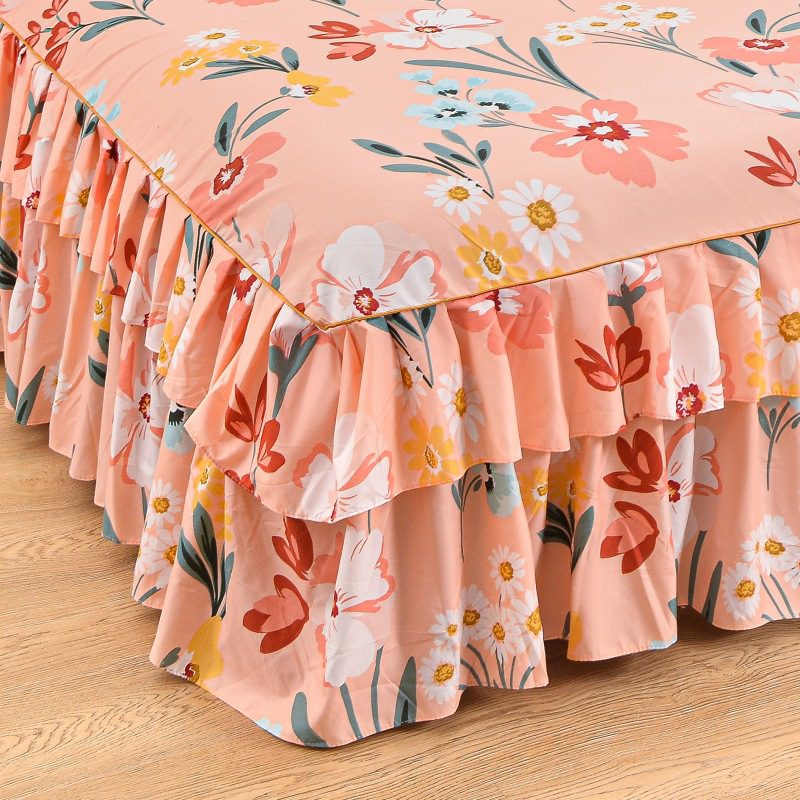 Luxury Bed Skirt – 3-Piece Set with 2 Pillowcases & Double Ruffles (Box Spring Cover)