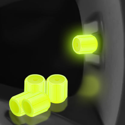 Glow in the Dark Valve Caps - Luminous - For Bicycle, Car & Motorcycle