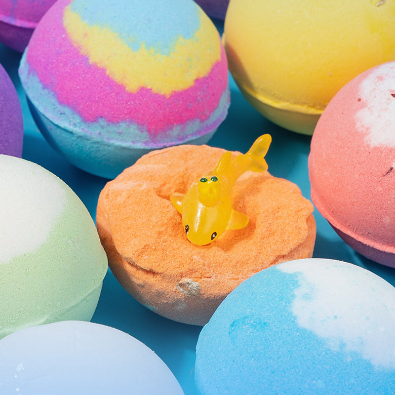 [12 Pcs] Magic Bath Bombs with Surprise - Sea Animal Toys Inside