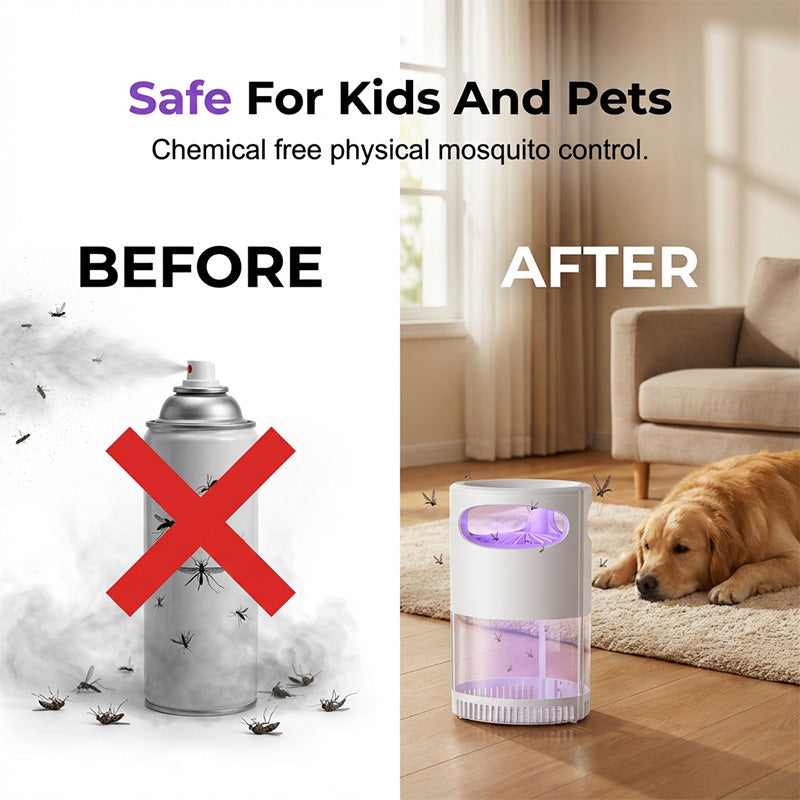 🦟 Silent UV Mosquito Trap / Insect Killer | Noiseless & Toxic-Free | USB-Powered | Perfect for the Bedroom 😴💤