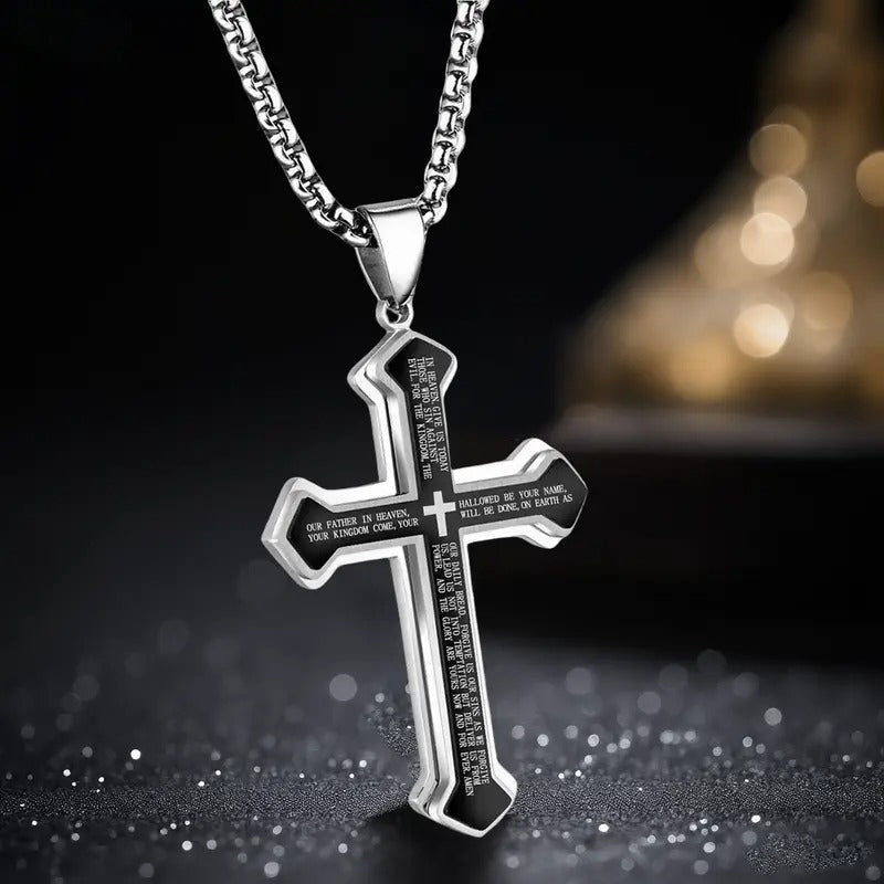 📢📢 50% OFF!! ⏰ Men's Lord's Prayer Cross Necklace