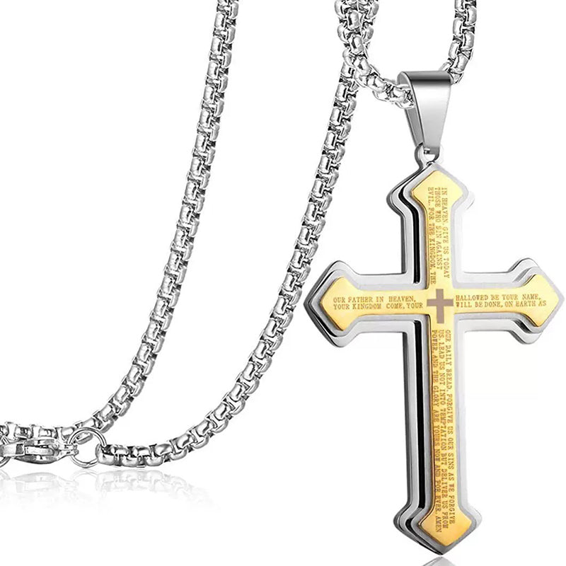 📢📢 50% OFF!! ⏰ Men's Lord's Prayer Cross Necklace