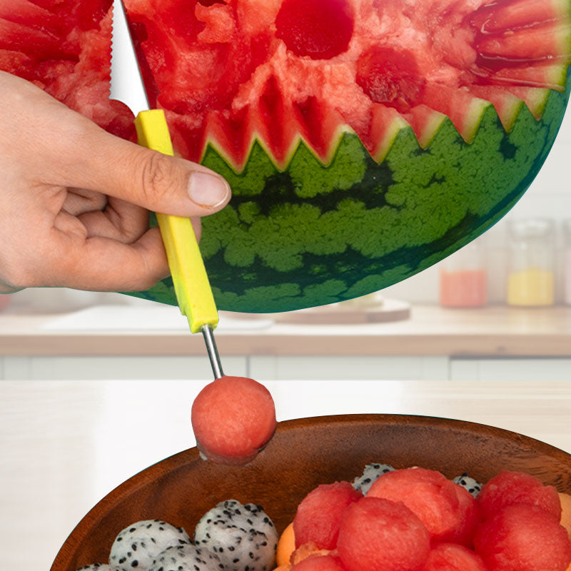 3-in-1 Stainless Steel Melon Baller and Spoon Set