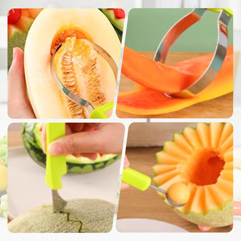 3-in-1 Stainless Steel Melon Baller and Spoon Set