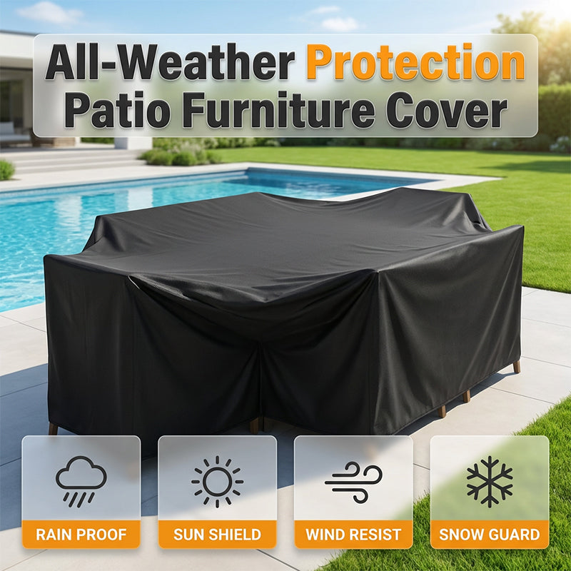 Waterproof Garden Furniture Cover – Made of 210D Oxford Fabric, UV-Resistant and Windproof