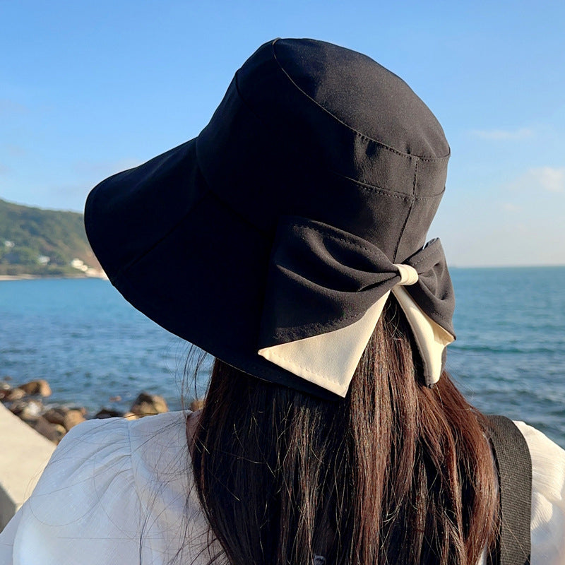 🎀 Women's Wide-Brim Sun Hat with Bow – Foldable