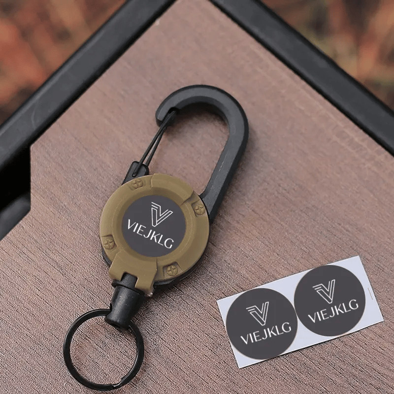 Retractable Keychain with Carabiner – 65 cm Steel Wire, Lightweight & Durable