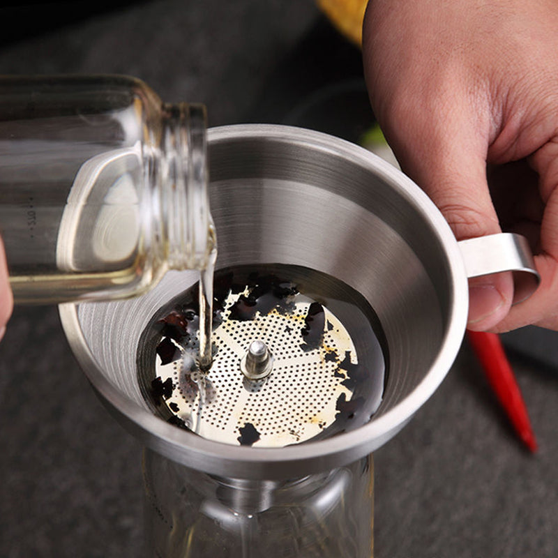 Stainless Steel Filter Funnel – Includes Free Fine Mesh Filter