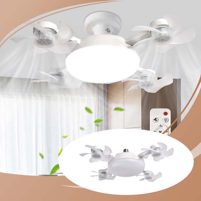 New E27 Ceiling Fan with Light – 2-in-1 Quiet LED Fan Light