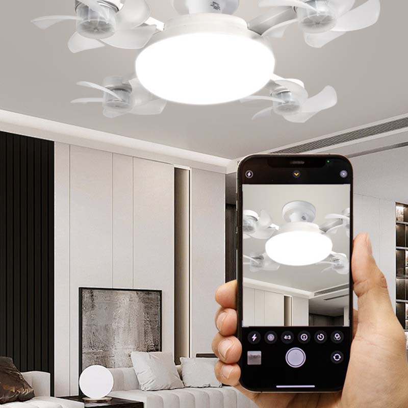 New E27 Ceiling Fan with Light – 2-in-1 Quiet LED Fan Light