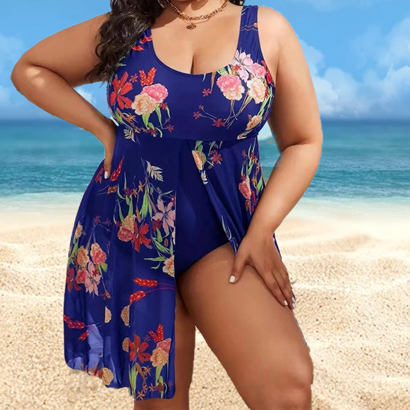 🌊 Women's One-Piece Floral Swimsuit – Stretchy and Tummy-Control, Perfect for the Beach
