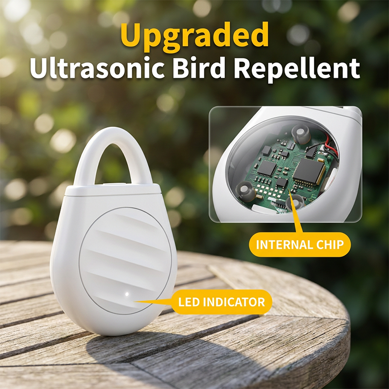 🐦 No More Birds, Pests & Grasshoppers! Portable Ultrasonic Bird Scarer Keychain