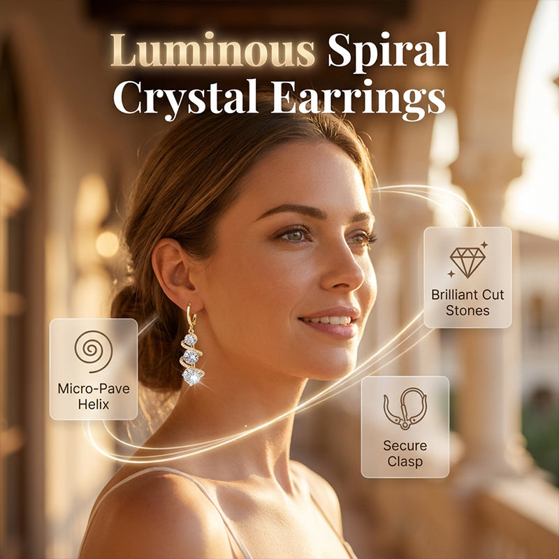 Asymmetrical spiral and teardrop earrings