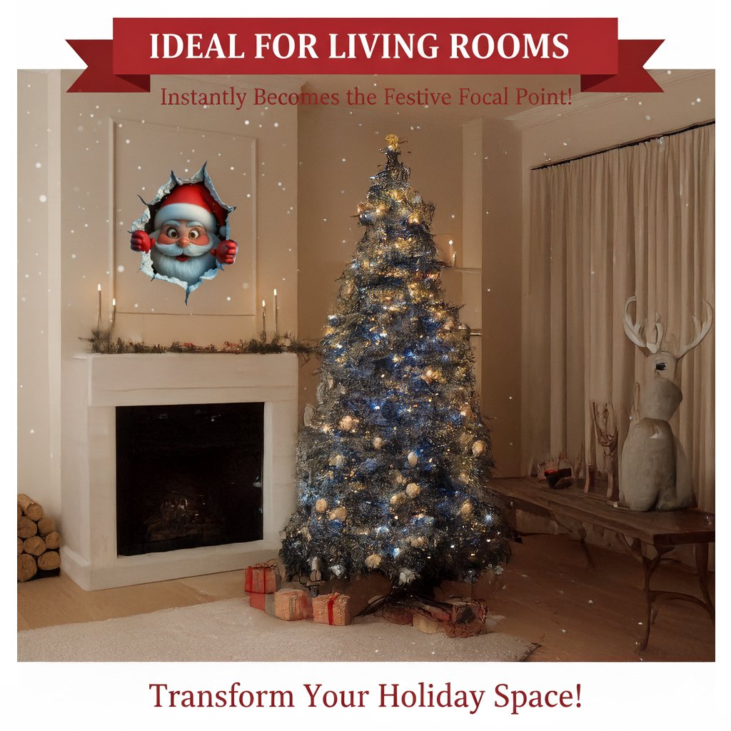 3D Christmas Wall Sticker, 1 Set (2 pcs) | Create Christmas Atmosphere in One Minute