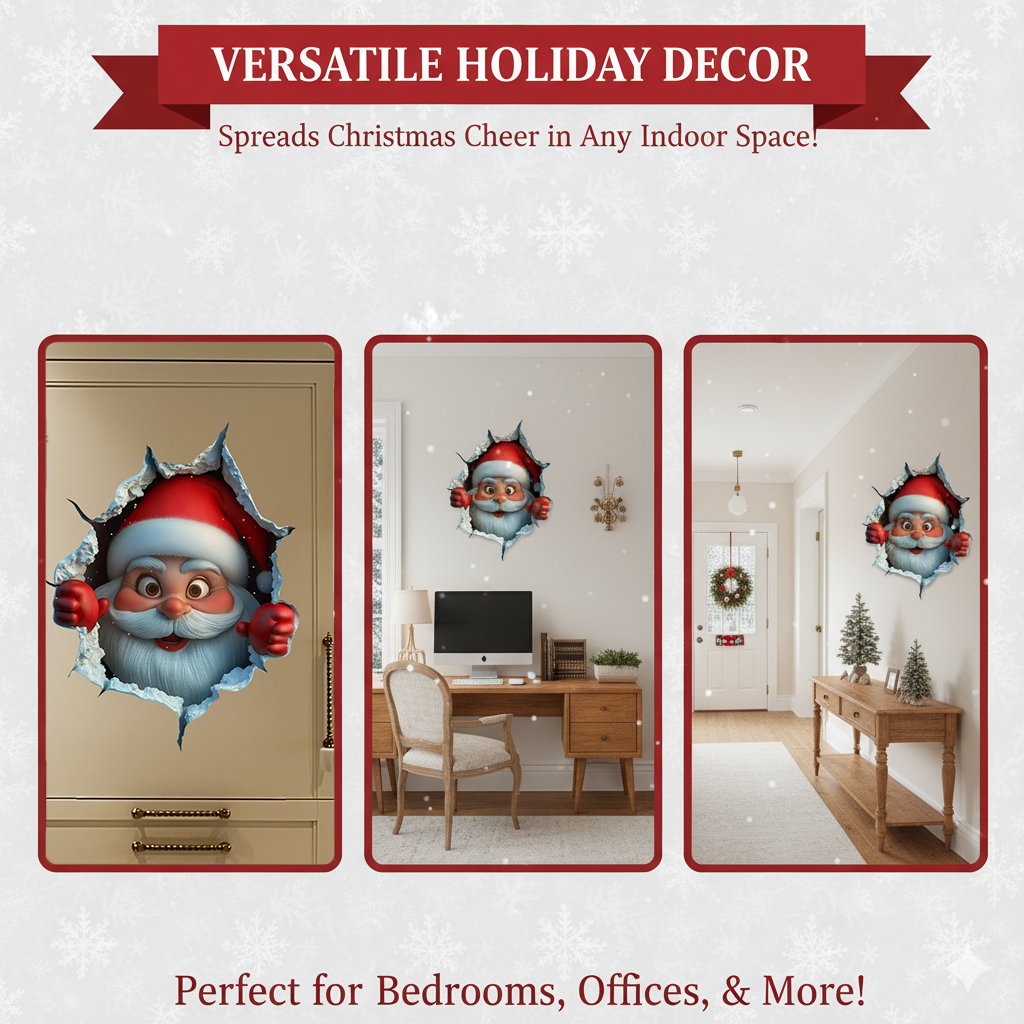 3D Christmas Wall Sticker, 1 Set (2 pcs) | Create Christmas Atmosphere in One Minute