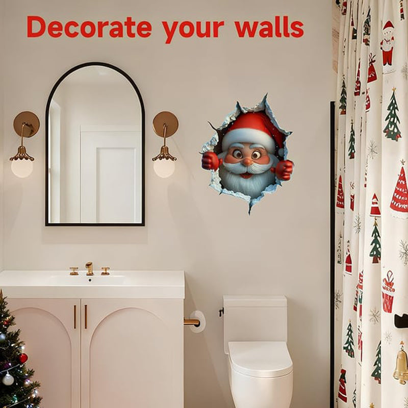 3D Christmas Wall Sticker, 1 Set (2 pcs) | Create Christmas Atmosphere in One Minute