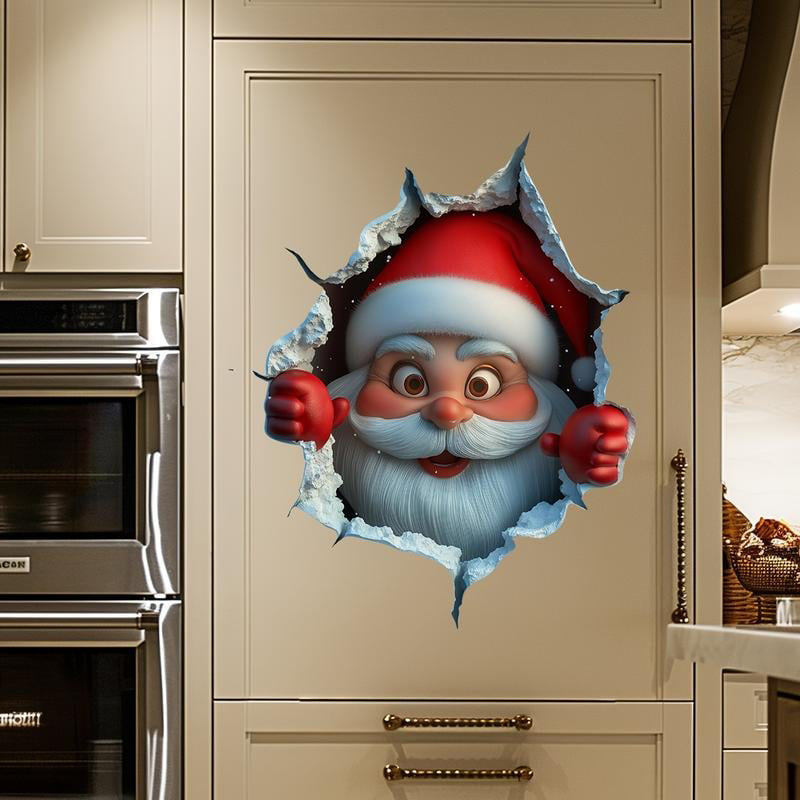 3D Christmas Wall Sticker, 1 Set (2 pcs) | Create Christmas Atmosphere in One Minute