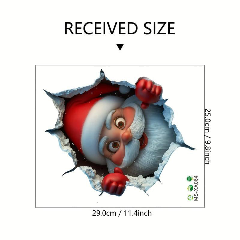 3D Christmas Wall Sticker, 1 Set (2 pcs) | Create Christmas Atmosphere in One Minute