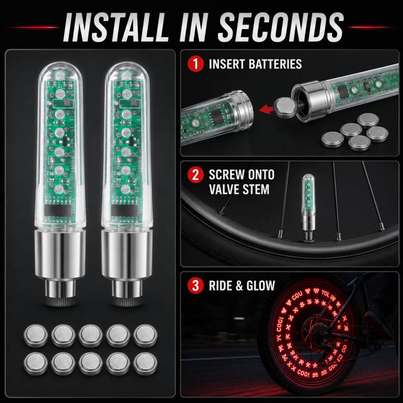 Waterproof Bike Valve Stem Lights