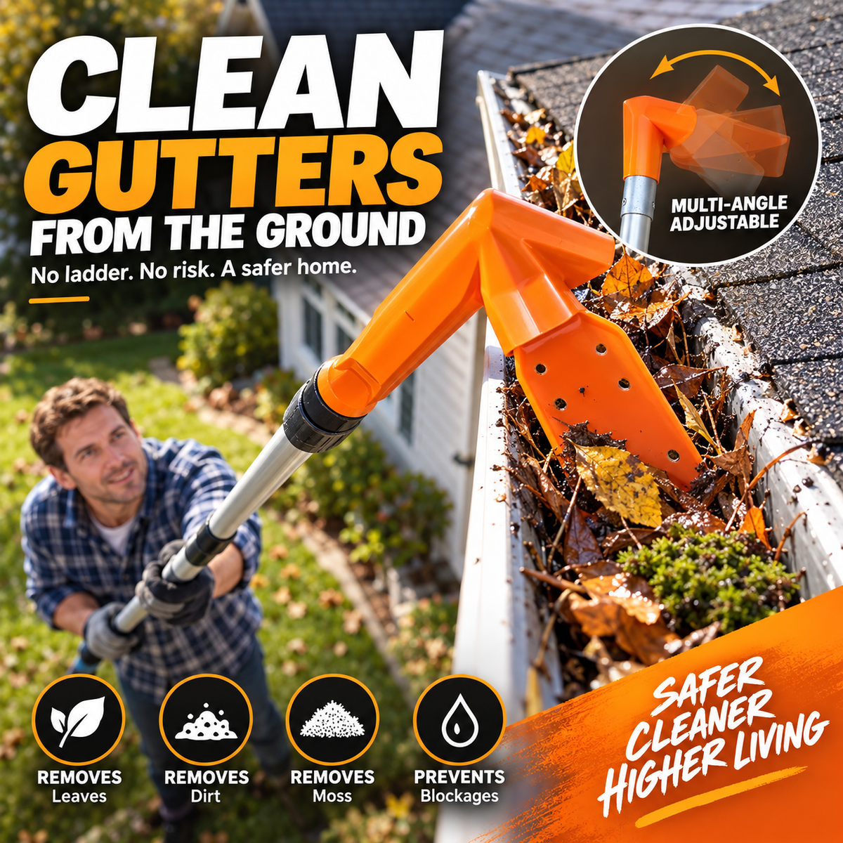 Ladder-Free Gutter Cleaner