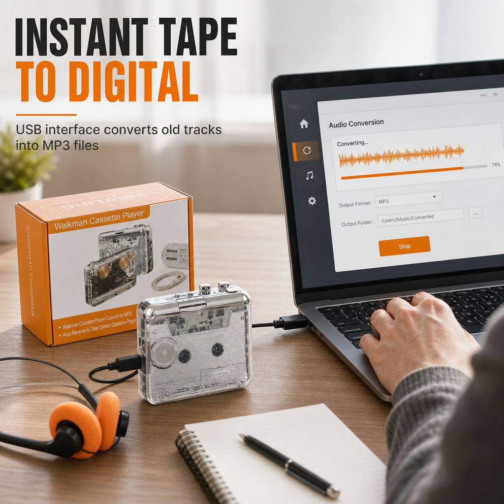 Transparent Cassette Tape Player – Old Tapes, New Life!