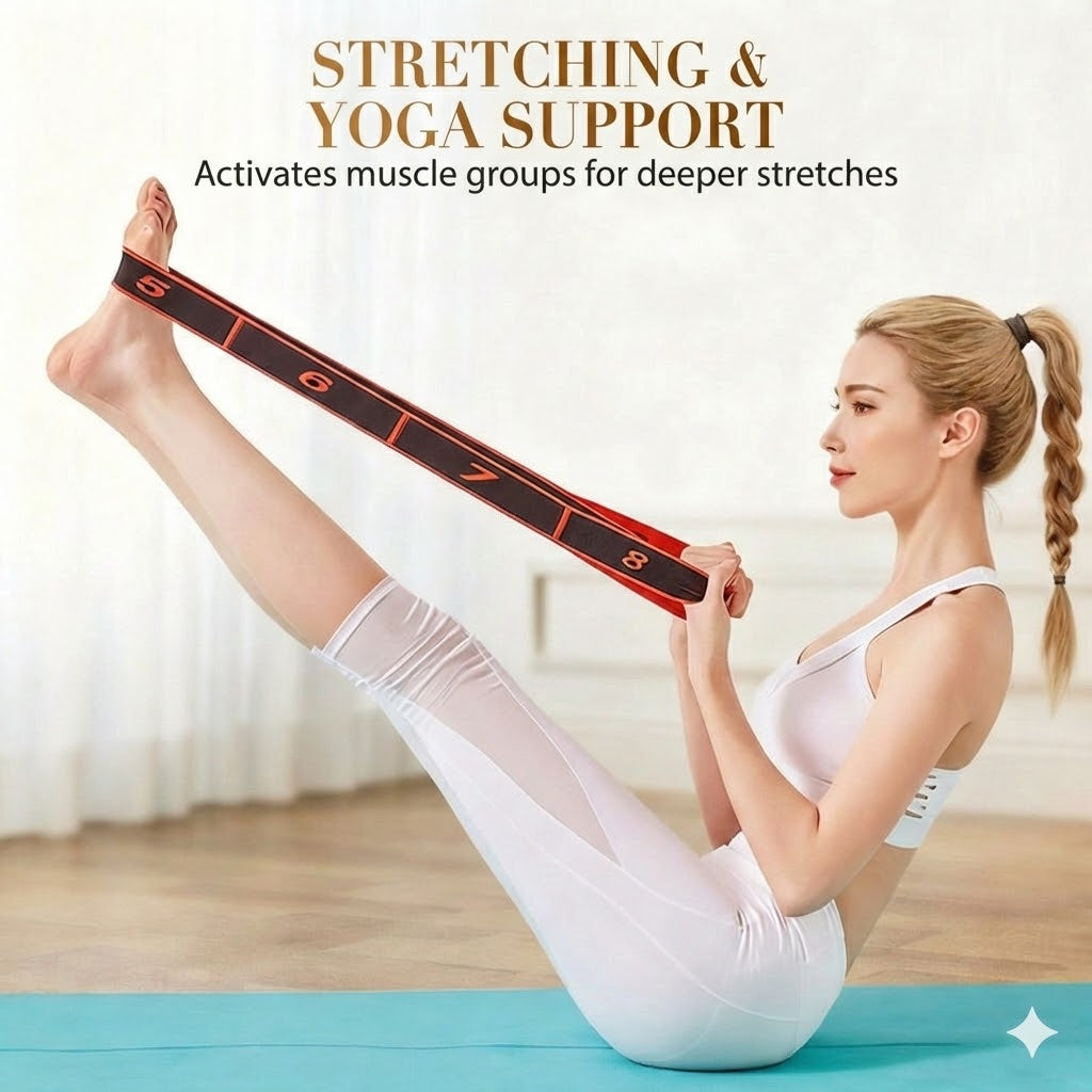 Long Resistance Band – Yoga Elastic for Pilates & Stretching (Fitness Band)