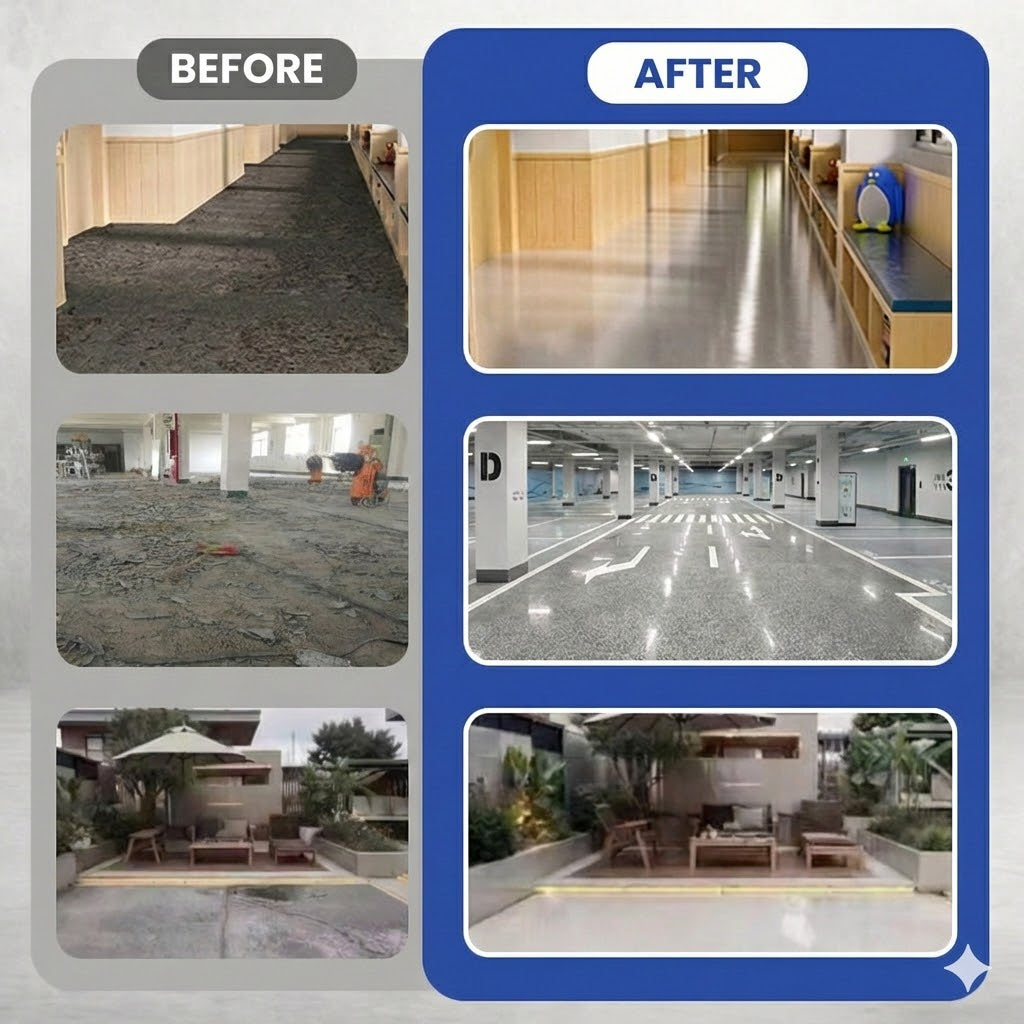 Epoxy Marble Effect Poured Floor – High Gloss Floor Coating Complete Kit (Scratch Resistant & Waterproof)