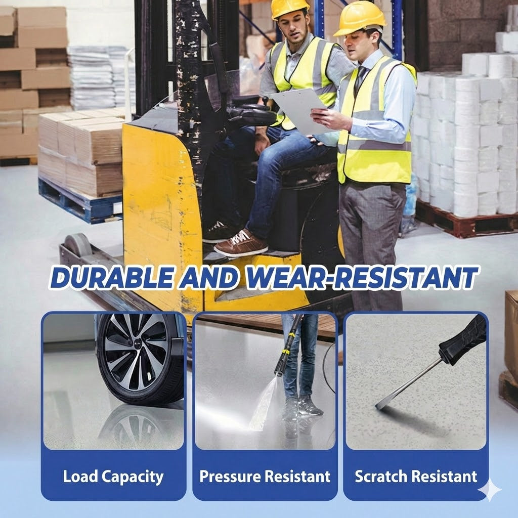 Epoxy Marble Effect Poured Floor – High Gloss Floor Coating Complete Kit (Scratch Resistant & Waterproof)