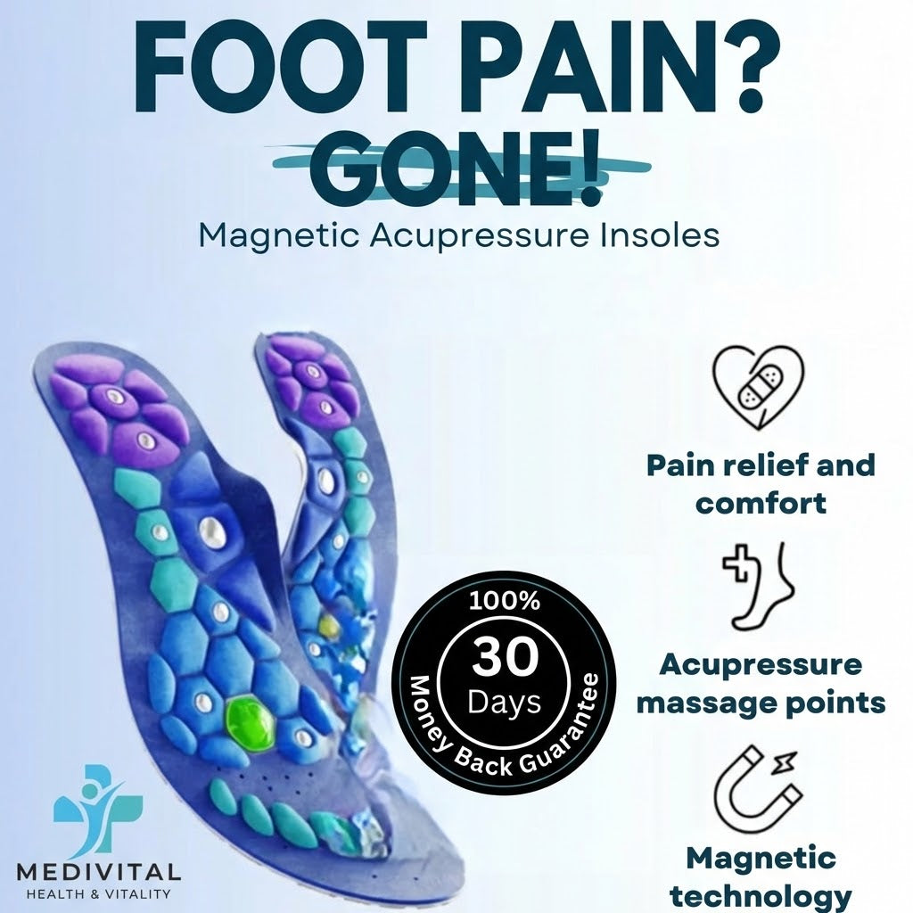 Medivital™ Magnetic Acupressure Insoles – Trim-to-Fit Shoe Inserts
