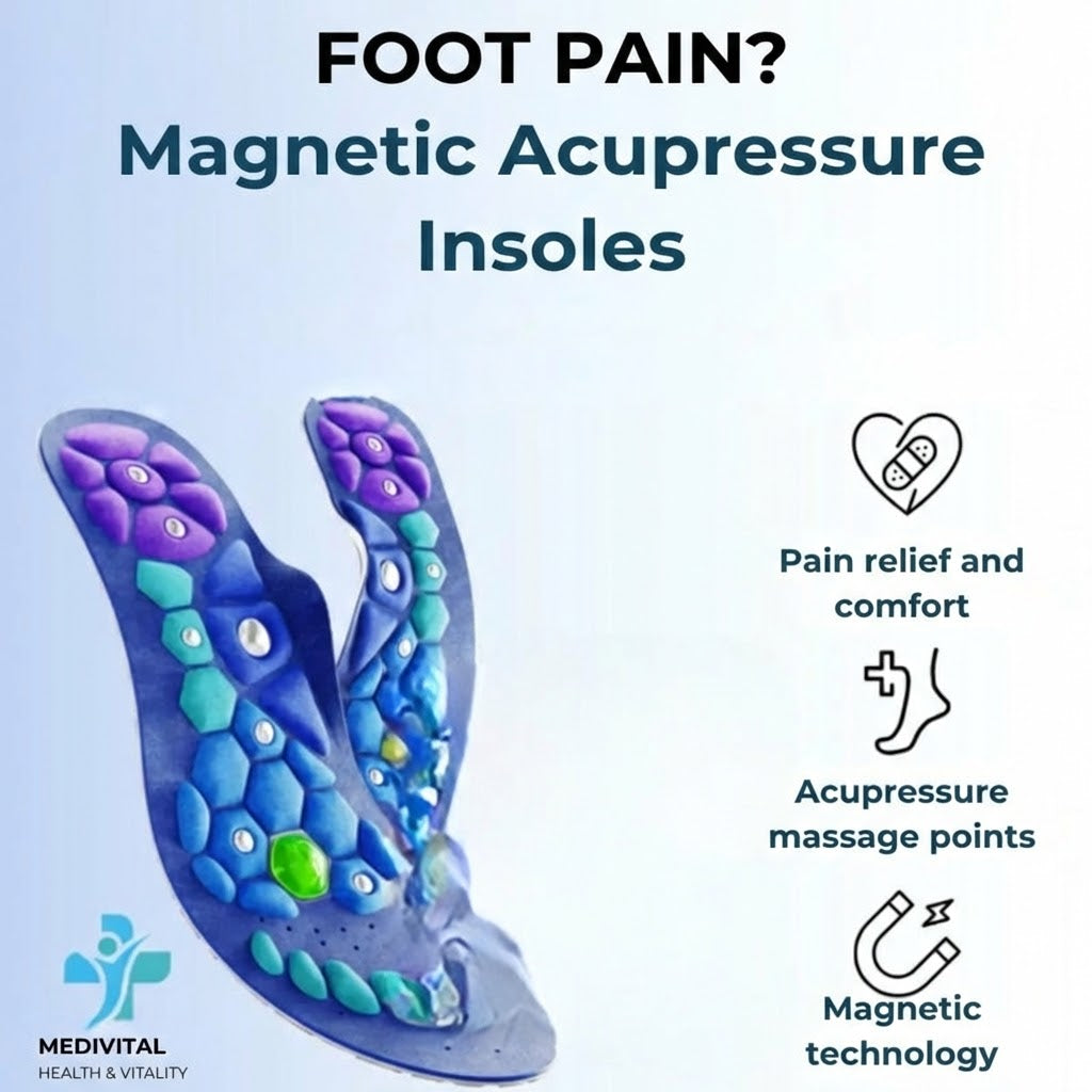 Medivital™ Magnetic Acupressure Insoles – Trim-to-Fit Shoe Inserts