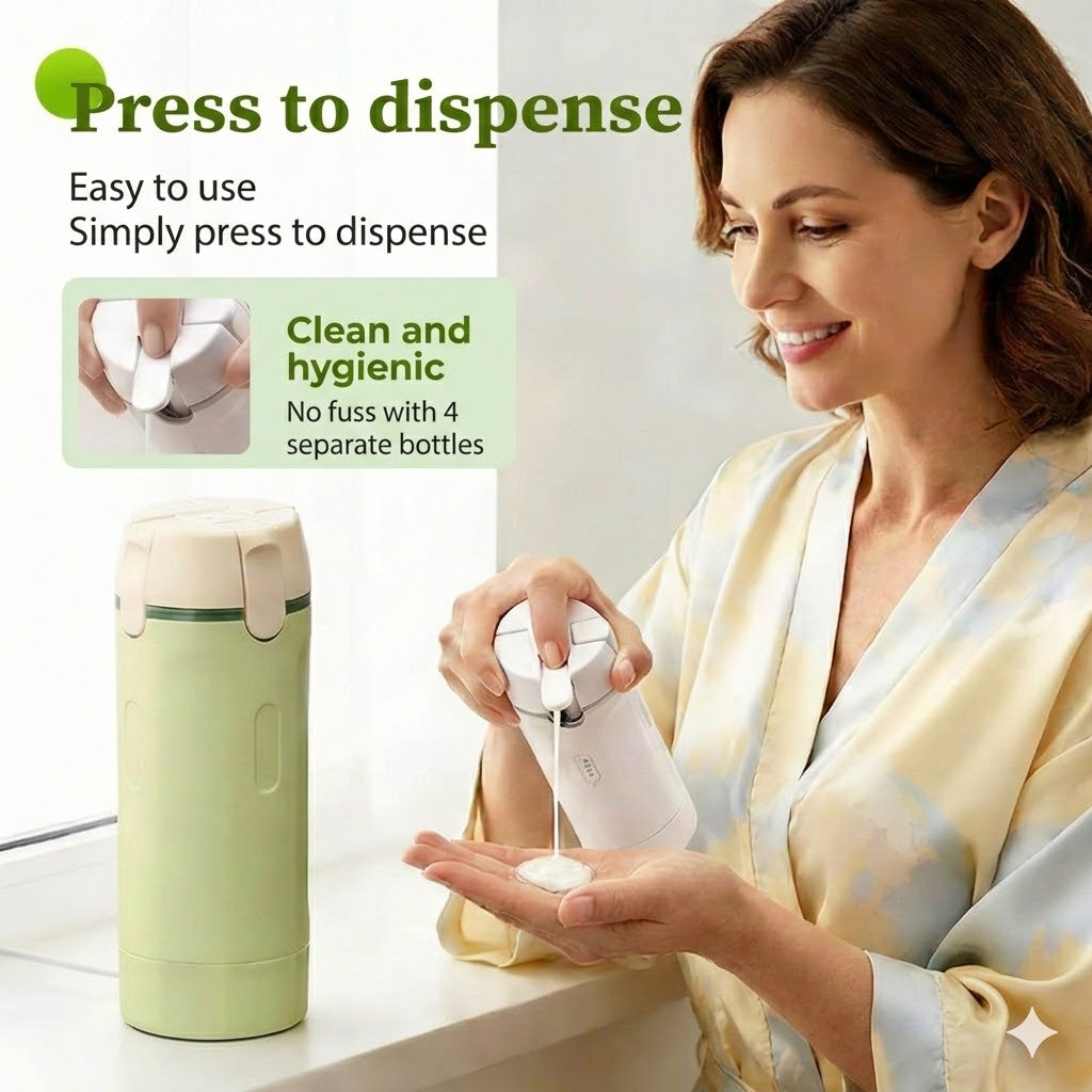 4-in-1 Travel Bottle Set for Carry-on – Leak-proof Silicone Travel Bottles