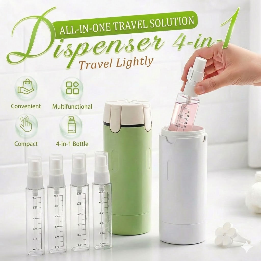 4-in-1 Travel Bottle Set for Carry-on – Leak-proof Silicone Travel Bottles