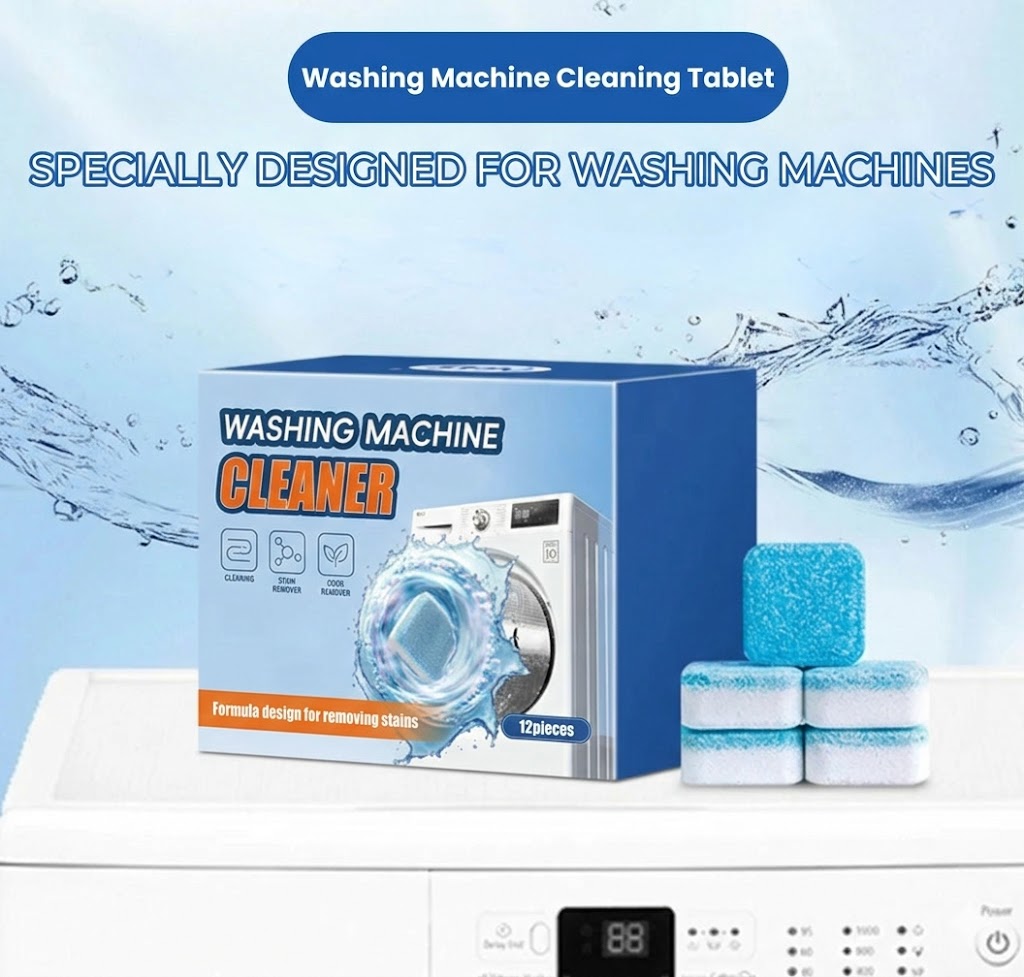 Washing Machine Cleaner Tablets – Removes Limescale & Odors – Deep Cleaning – 12 Pack – Universal