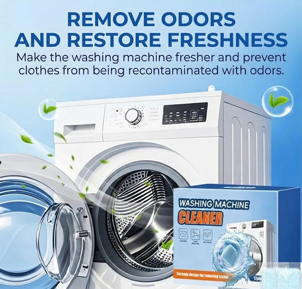 Washing Machine Cleaner Tablets – Removes Limescale & Odors – Deep Cleaning – 12 Pack – Universal