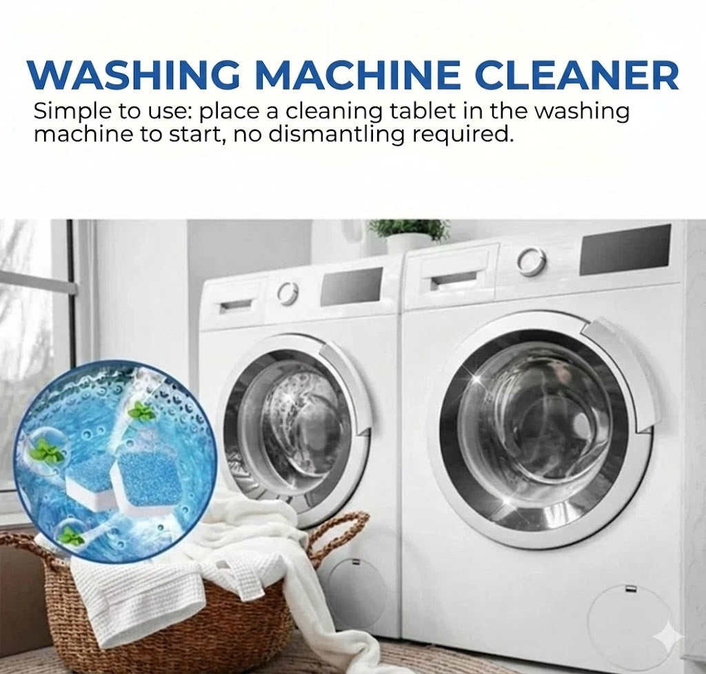 Washing Machine Cleaner Tablets – Removes Limescale & Odors – Deep Cleaning – 12 Pack – Universal