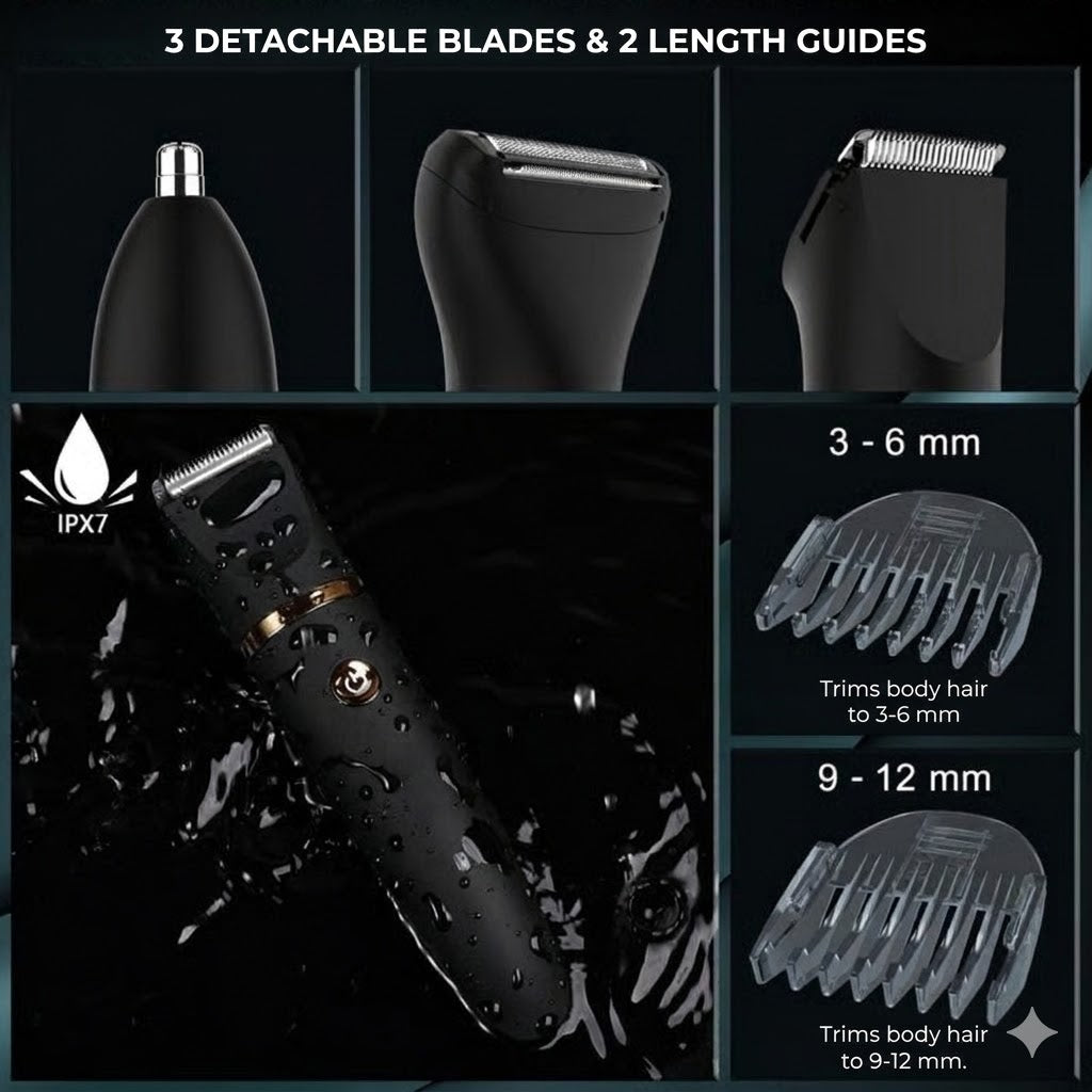 3-in-1 Body Groomer for Men – Electric Body Trimmer
