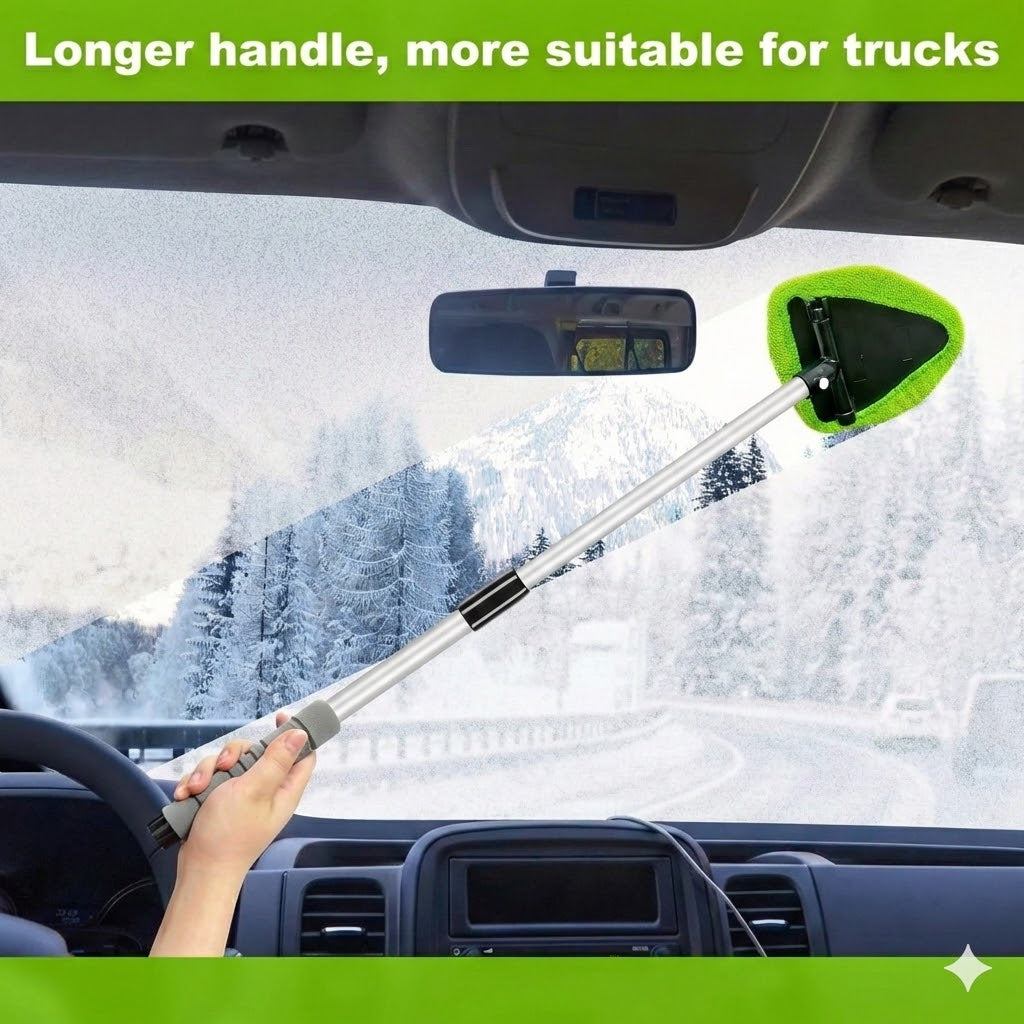 Telescopic Window Cleaner Set - Extendable Pole with Scrubber & Squeegee