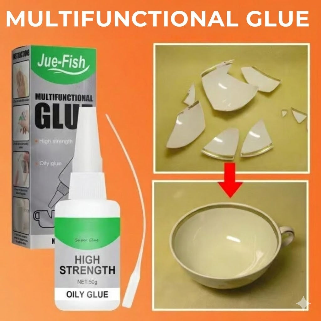 Extra Strong Super Glue – Universal Instant Glue for Plastic, Wood & Ceramics (Clear)