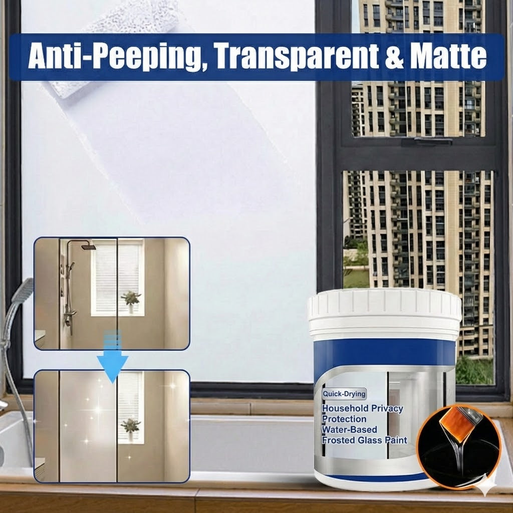 Window Safe Paint Frosted Glass Paint – Liquid Window Film for Privacy (Matte & Sandblas