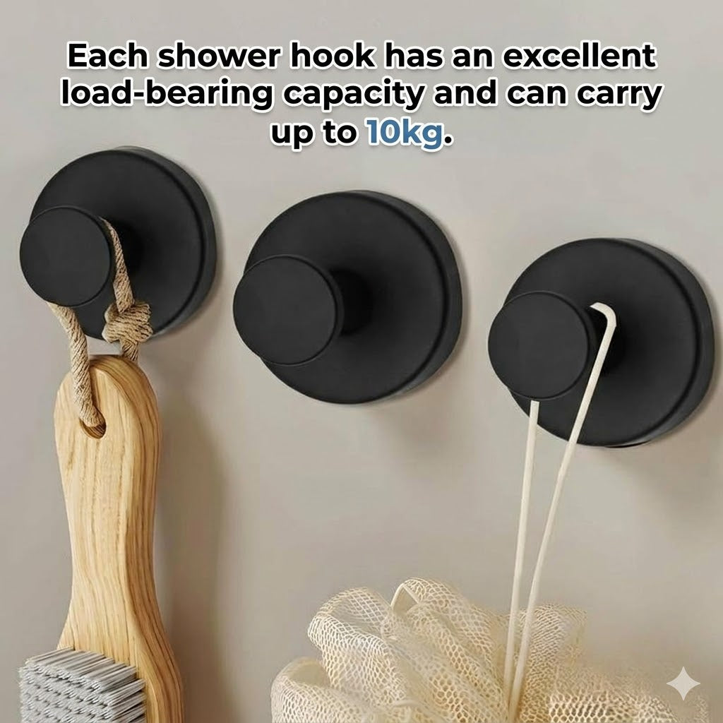 Modern Bathroom Towel Hooks – TwistLock Suction Cup System – Removable & Reusable – No Damage