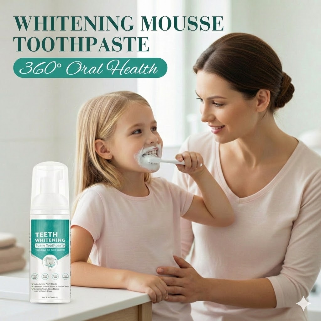 Whitening Toothpaste Foam - 360° Deep Cleaning Mousse (For Fresh Breath)