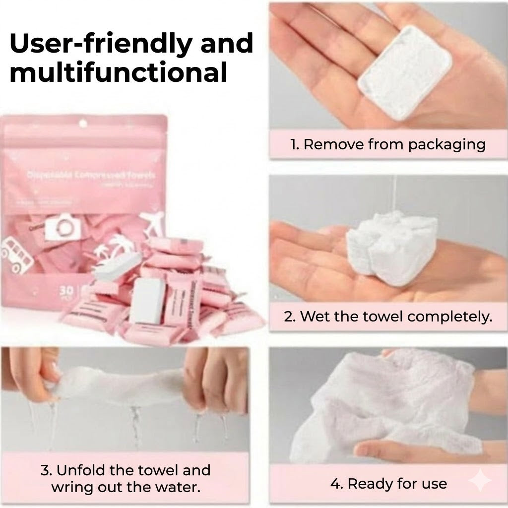 Compressed Towel Tablets - Compact Travel Towels for Camping & Outdoor