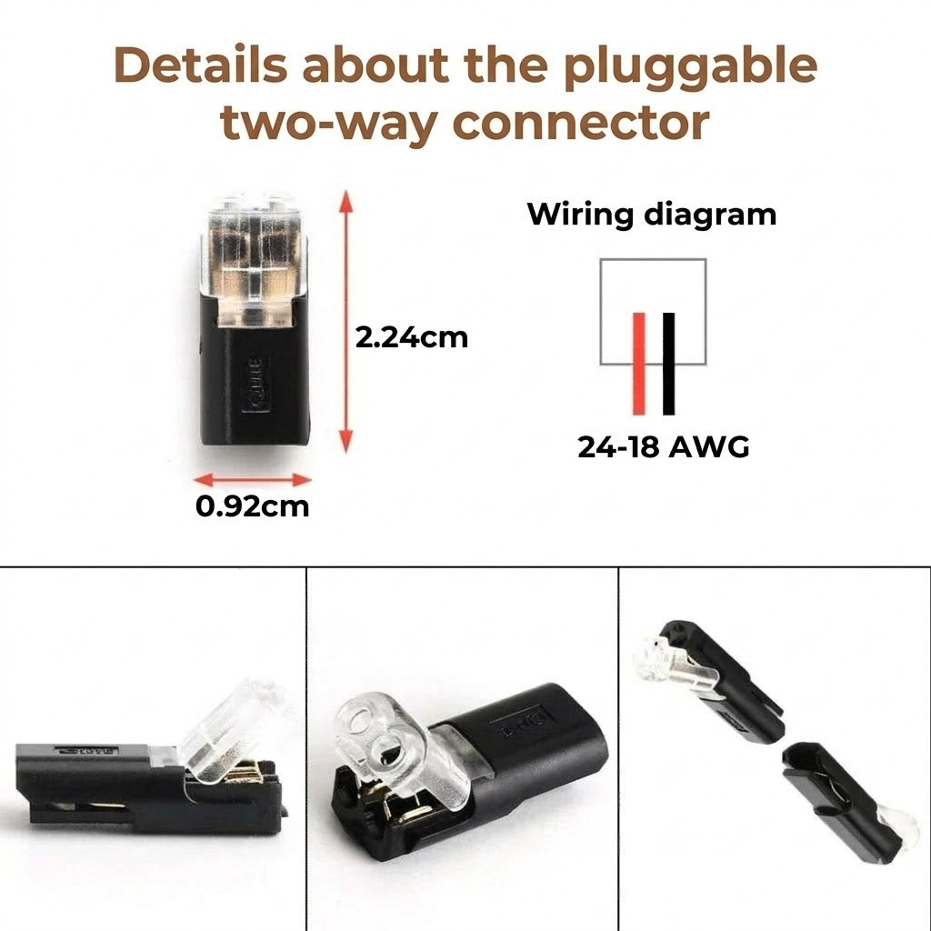 [20 Pieces] Quick Wire Connectors with Locking – 2-Pole Plug Connection