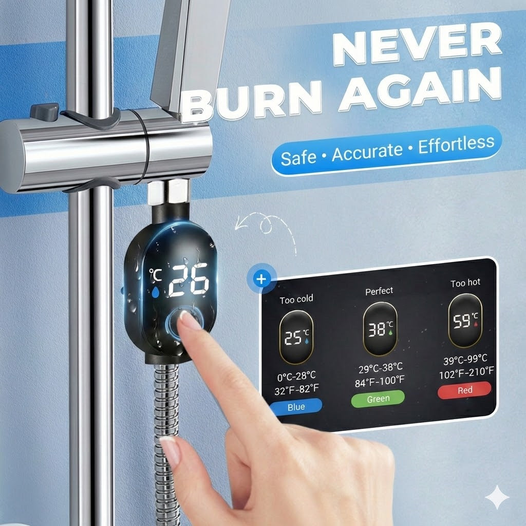 Digital Shower Thermometer – Battery-Free LED Water Thermometer (Safe for Baby & Child)